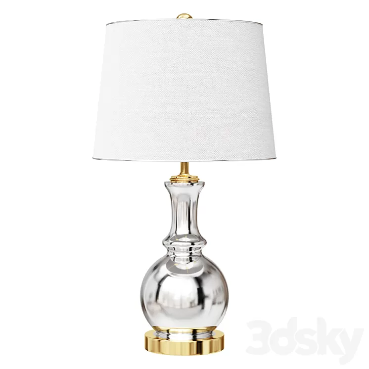 Lavelle 25 in. Mercury Silver/Brass Gold Glass Table Lamp (Set of 2) 3D Model Free