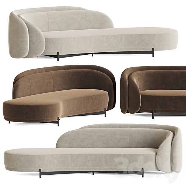 Layered back sofa 3D Model
