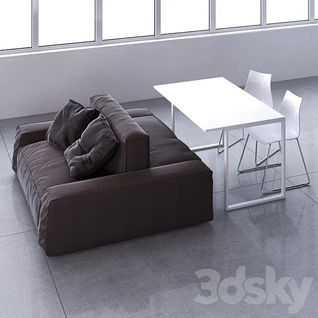 LAYOUT ISOLAGIORNO Easy sofa and Slim XS table 3D Model