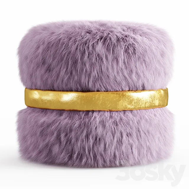 Layton Ottoman Fur 3DModel