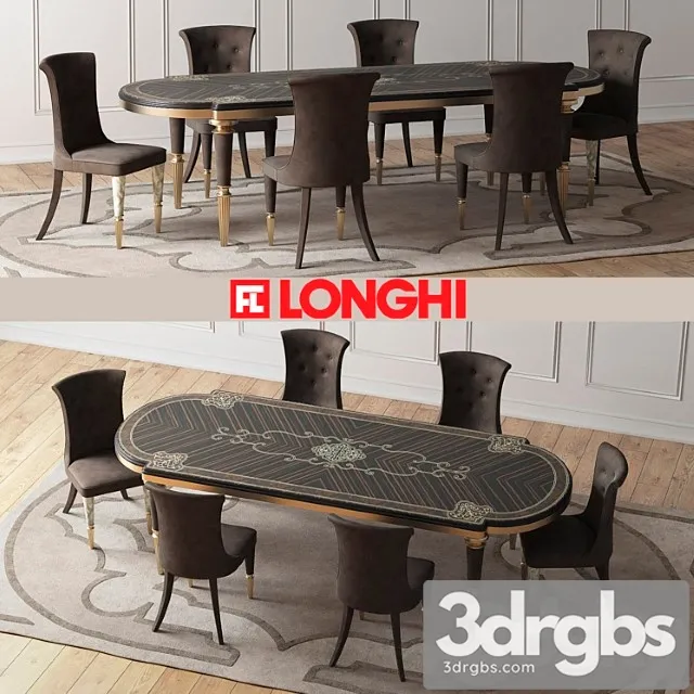 Layton wooden table &amp 2 3D Model Download