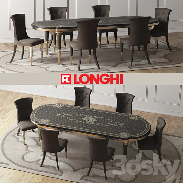 LAYTON Wooden Table & MARION Chairs 3DModel