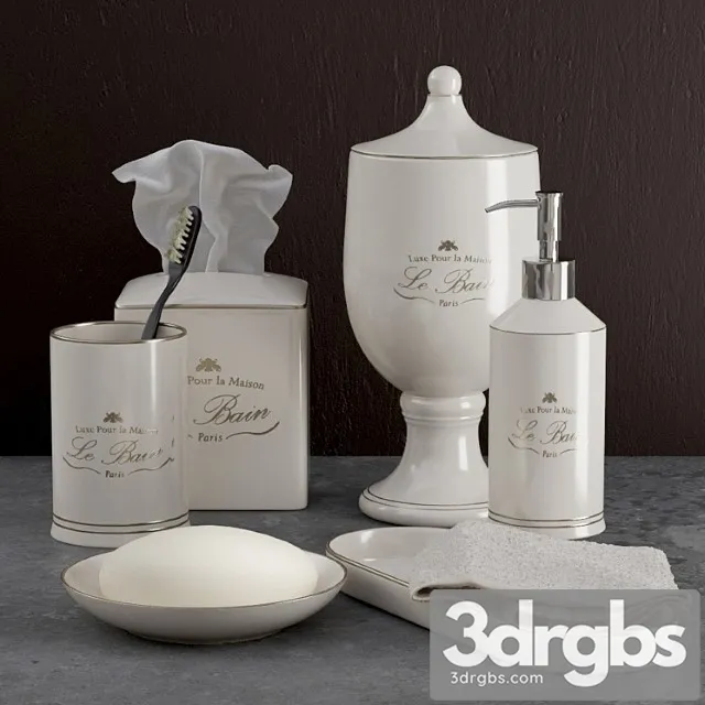 Le Bain French Porcelain Accessories 3D Model Free