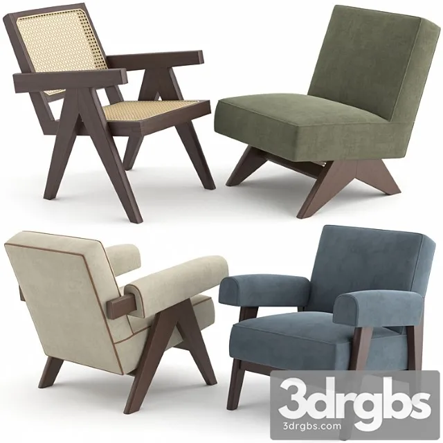 Le corbusier and pierre jeanneret lounge chairs