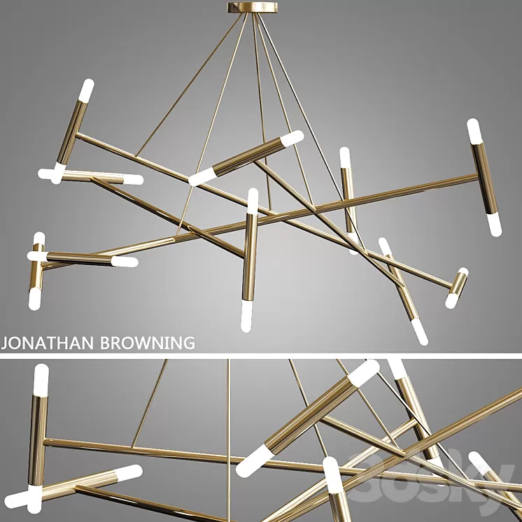 Le Pentagone Chandelier by Jonathan Browning 3D Model