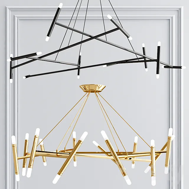 Le Petite and Le Pentagone chandelier collection 3D Model