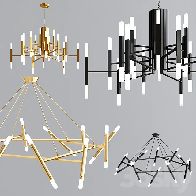 Le Petite and Nordic chandelier collection 3D Model