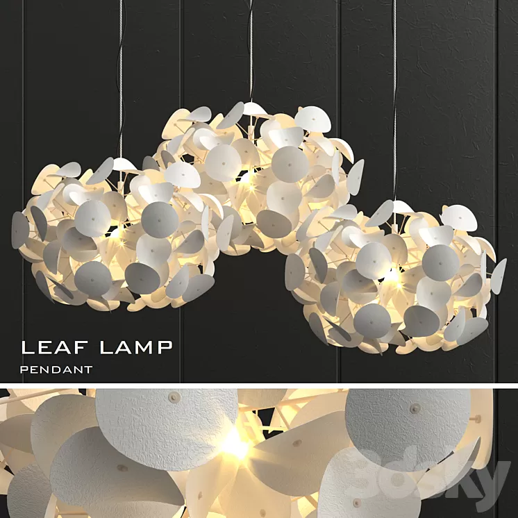 Leaf white pendant 3D Model