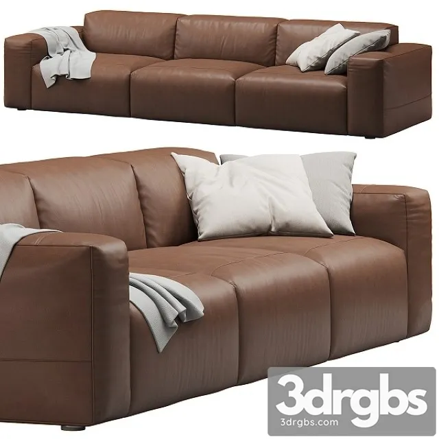 Leather 3Seat Cloud Sofa by Prostoria 3D Model Free