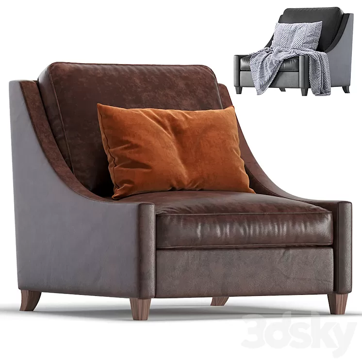 Leather Armchair Naples Cazarina Interiors 01/Кресло НЕАПОЛЬ 3D Model Free