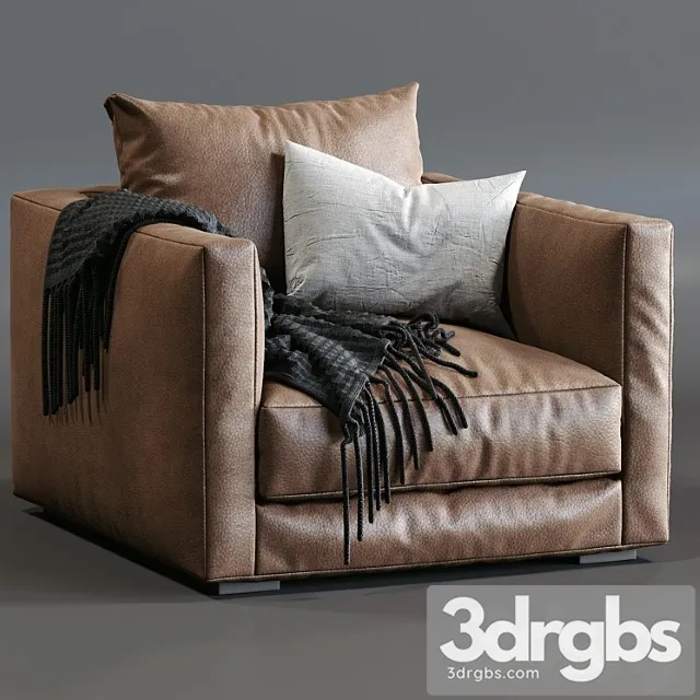 Leather armchair tango by marac 3D Model Free