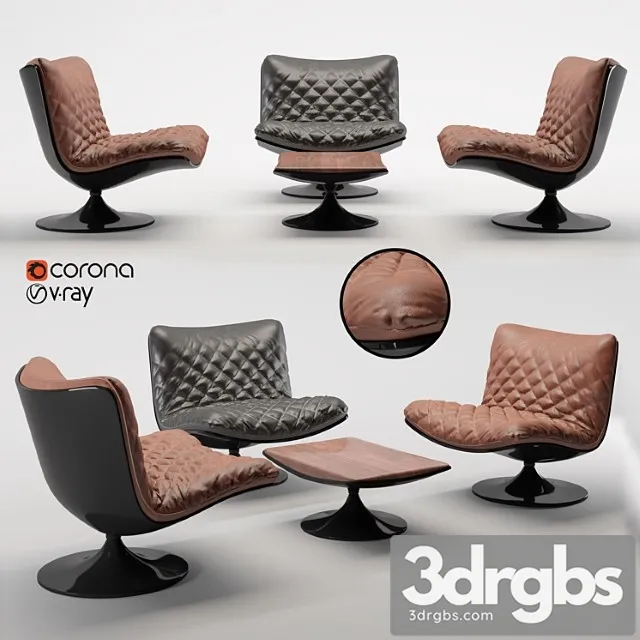 Leather armcharir 3D Model Free