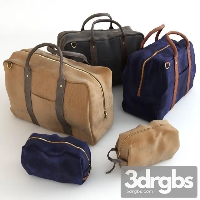 Leather Bag Set 3D Model Free