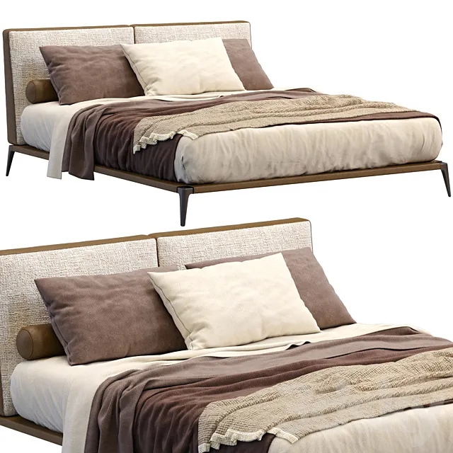 Leather Bed Park By Poliform 3D Model