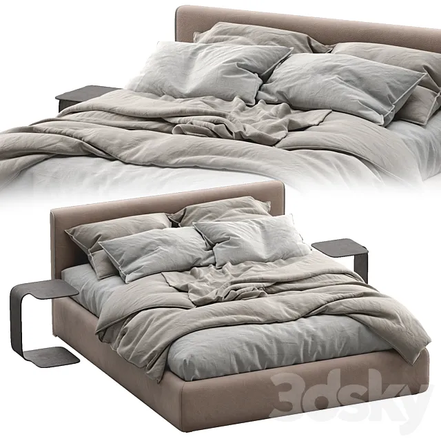 Leather Bed TANGRAM By Vibieffe 3D Model