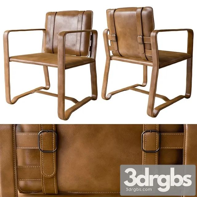 Leather belt camel chair 3D Model Free