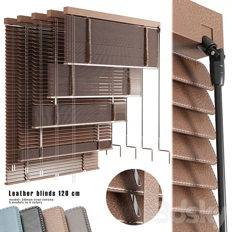 Leather blinds 120 cm 3D Model Free