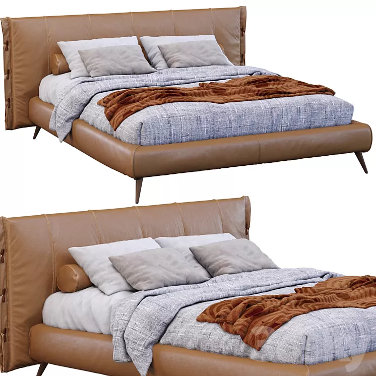 Leather Cuff Bed By Bonaldo 3D Model Free