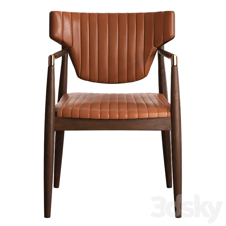 Leather Dining Armchair 3D Model Free
