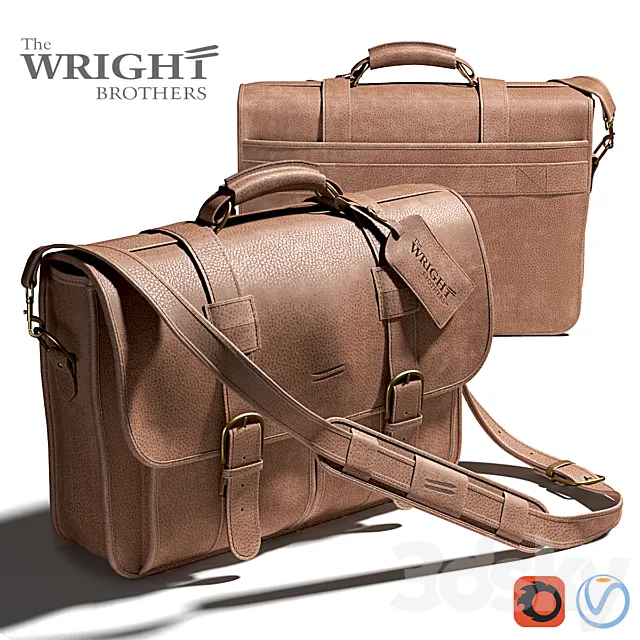 Leather man’s bag from “Wright Brothers” 3D Model
