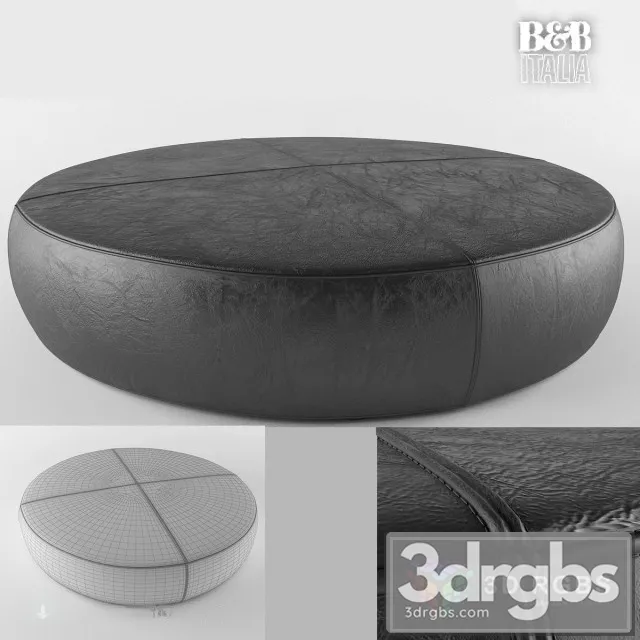 Leather Ottoman 3D Model Free