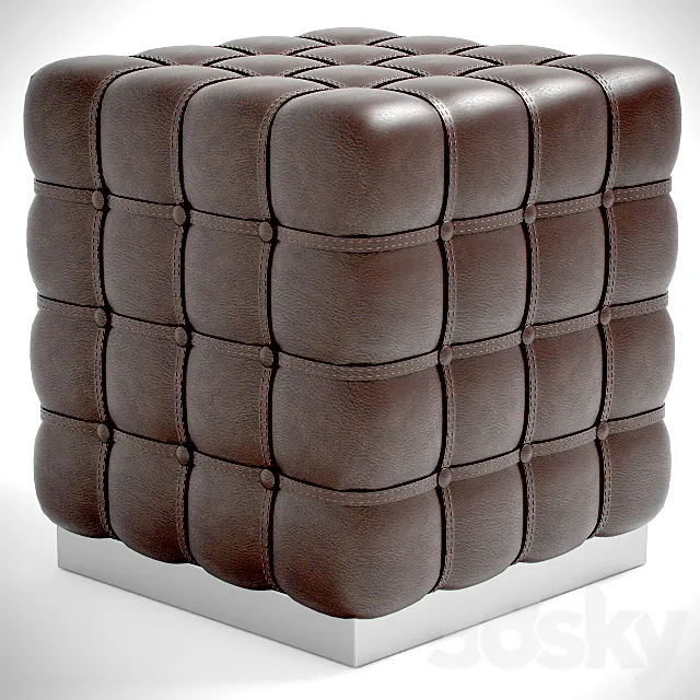 Leather ottoman 3D Model