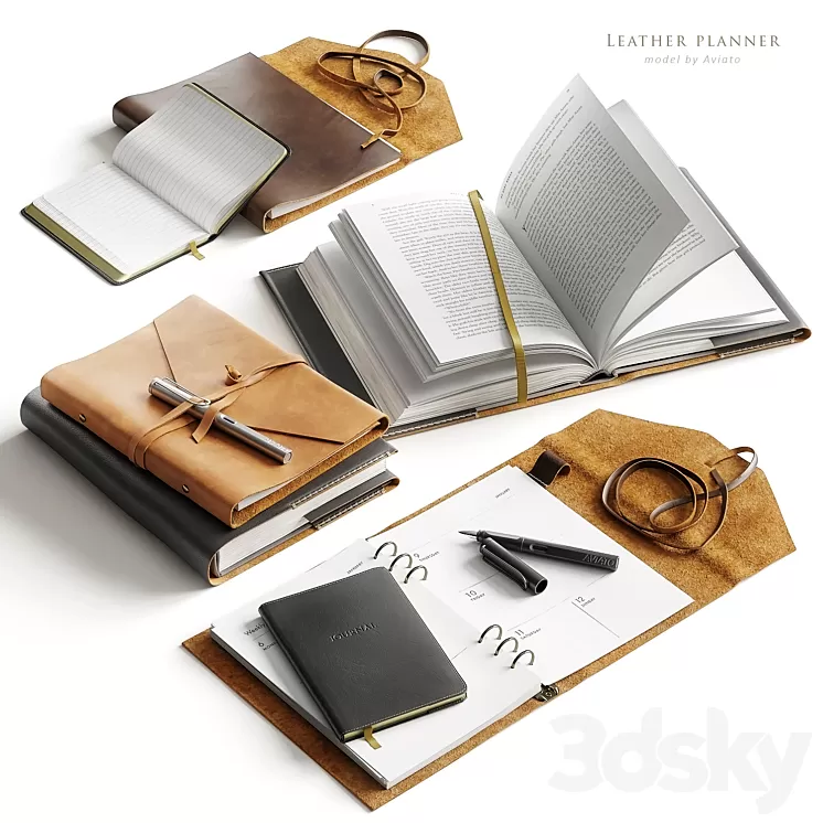 leather planner 3D Model Free