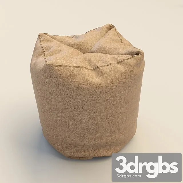 Leather pouffe 2 3D Model Free