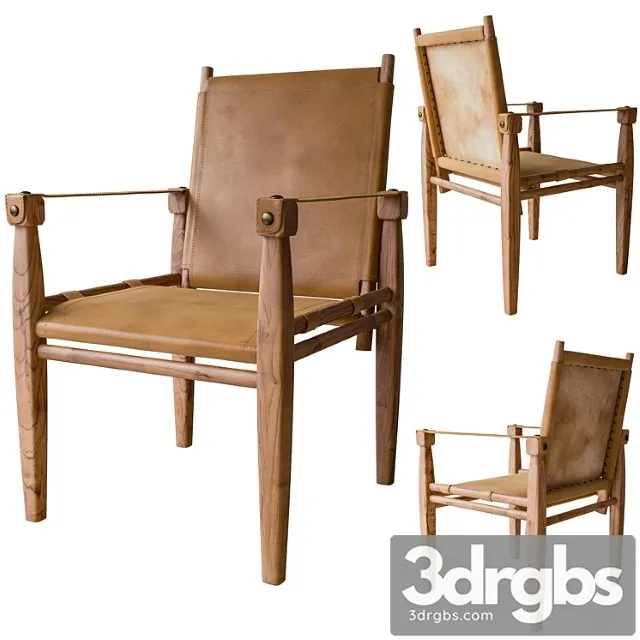Leather safari chair 3D Model Free