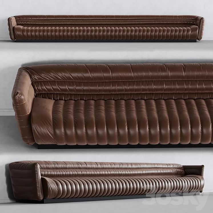 Leather sofa 01 3D Model