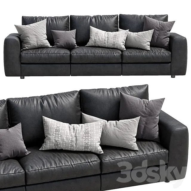 Leather sofa Alameda9 2 3D Model