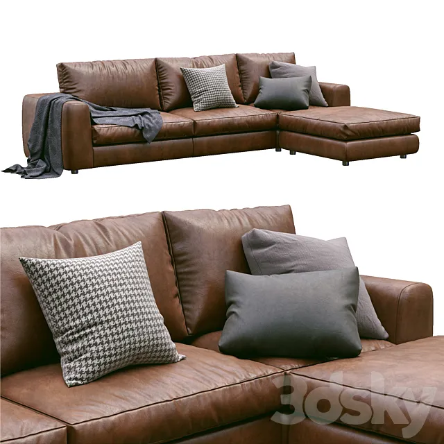 Leather sofa Alameda9 6 3D Model