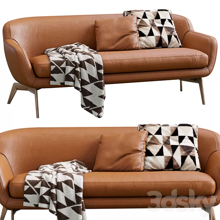 Leather Sofa Belt By Minotti 3D Model Free