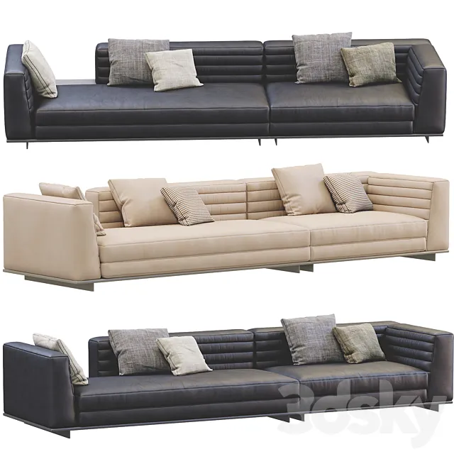 Leather Sofa Roger By Minotti 3DModel