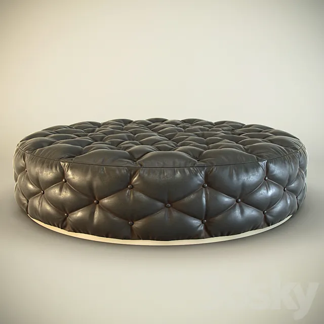 leather sofa round 3D Model