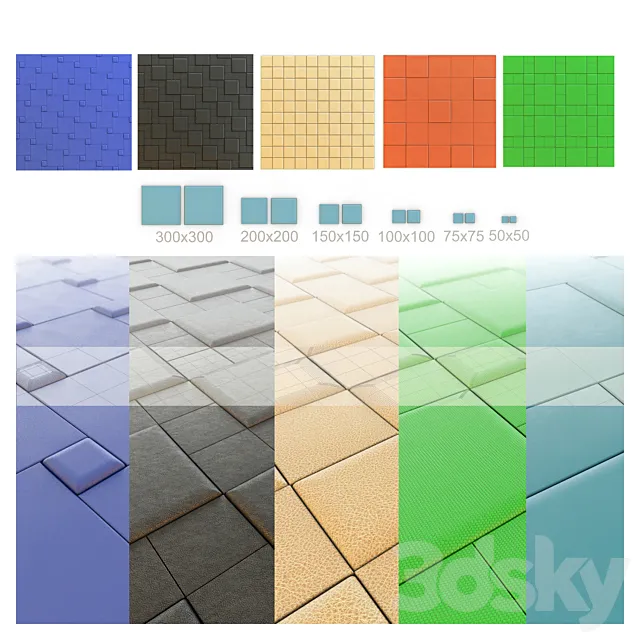 Leather tiles 3DModel