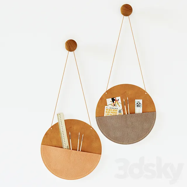 Leather wall pocket 3D Model