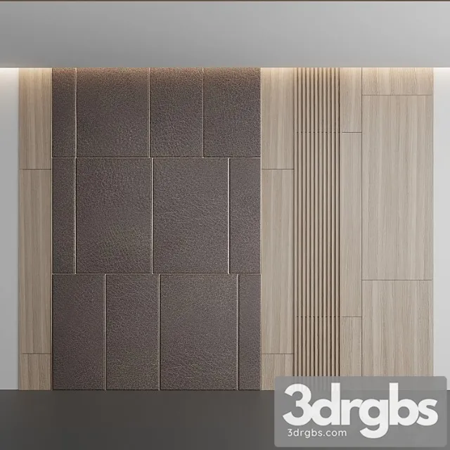 Leather wood panel 3D Model Free