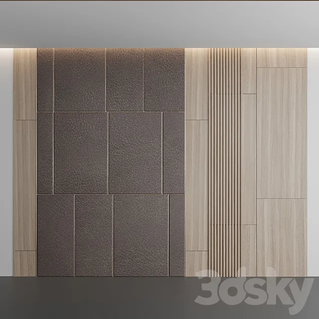 Leather Wood Panel 3D Model