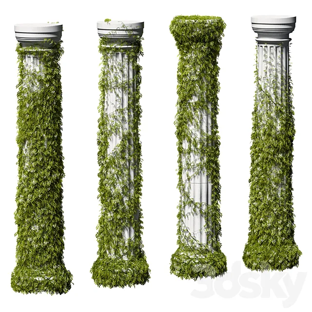 Leaves on a Doric column. 4 models Free Download