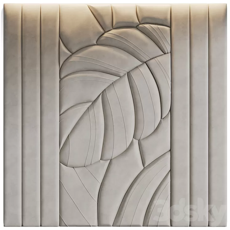 Leaves soft wall panels 3D Model Free