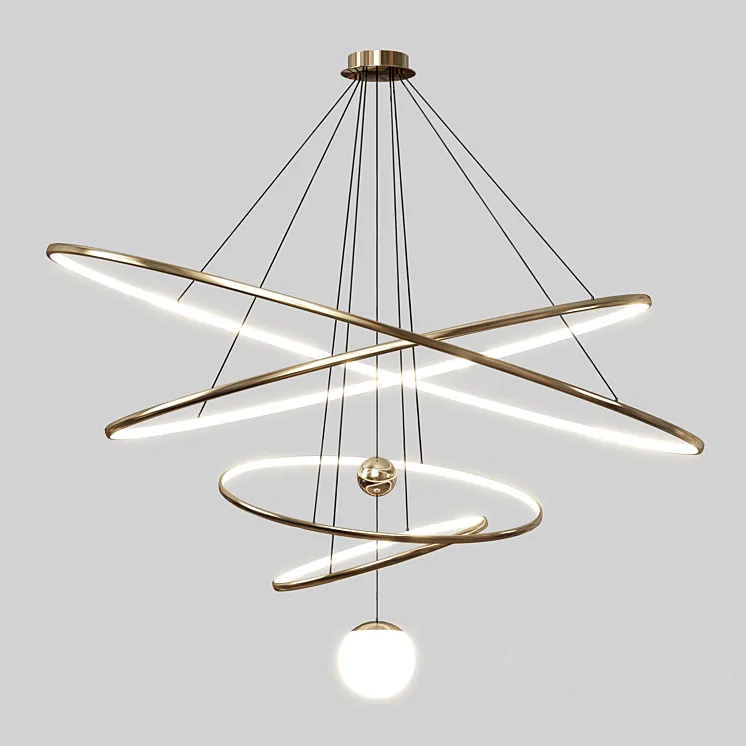 Led chandelier 3D Model Free