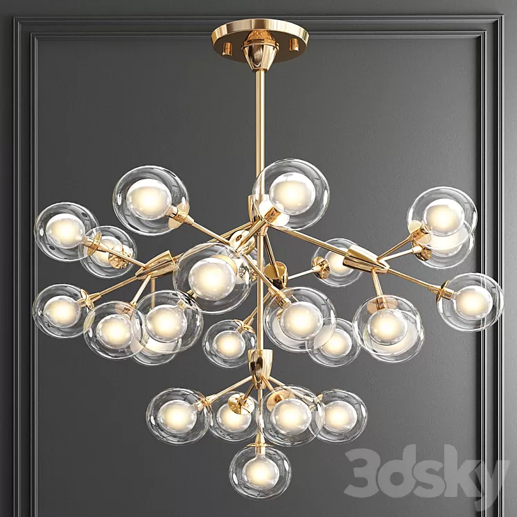 LED Clear Crystal Ball Chandelier 3D Model
