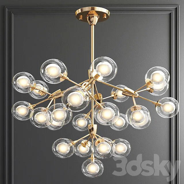 LED Clear Crystal Ball Chandelier 3DModel