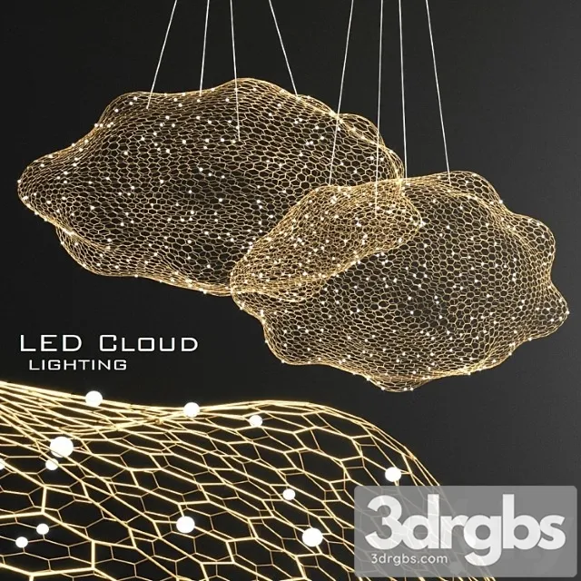 Led cloud chandelier 3D Model Free