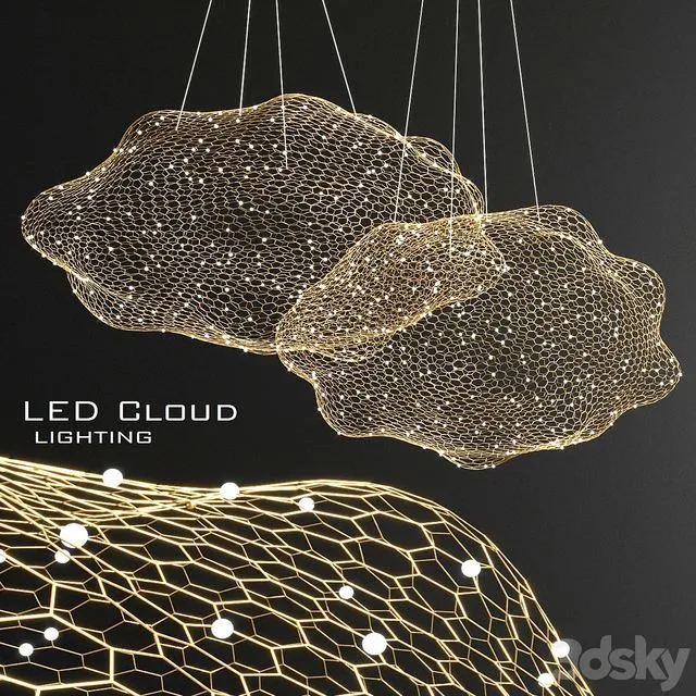 LED Cloud Chandelier 3D Model