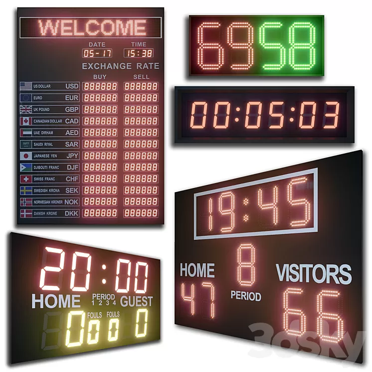 LED display modules. Set 01 3D Model