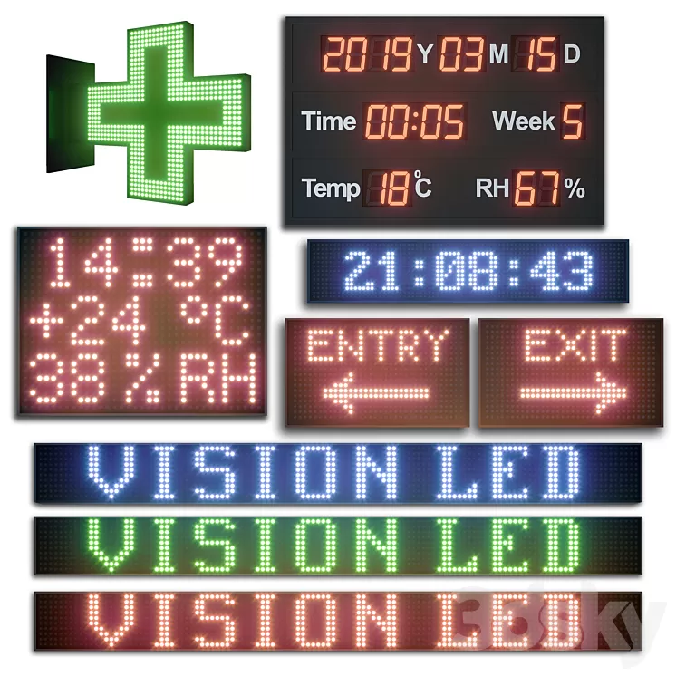 LED display modules. Set 02 3D Model