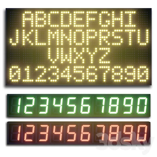 LED display modules. Set 07 3D Model