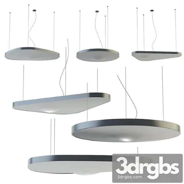 Led fabric pendant lamp pétale by luceplan design studio odile decq 3D Model Free